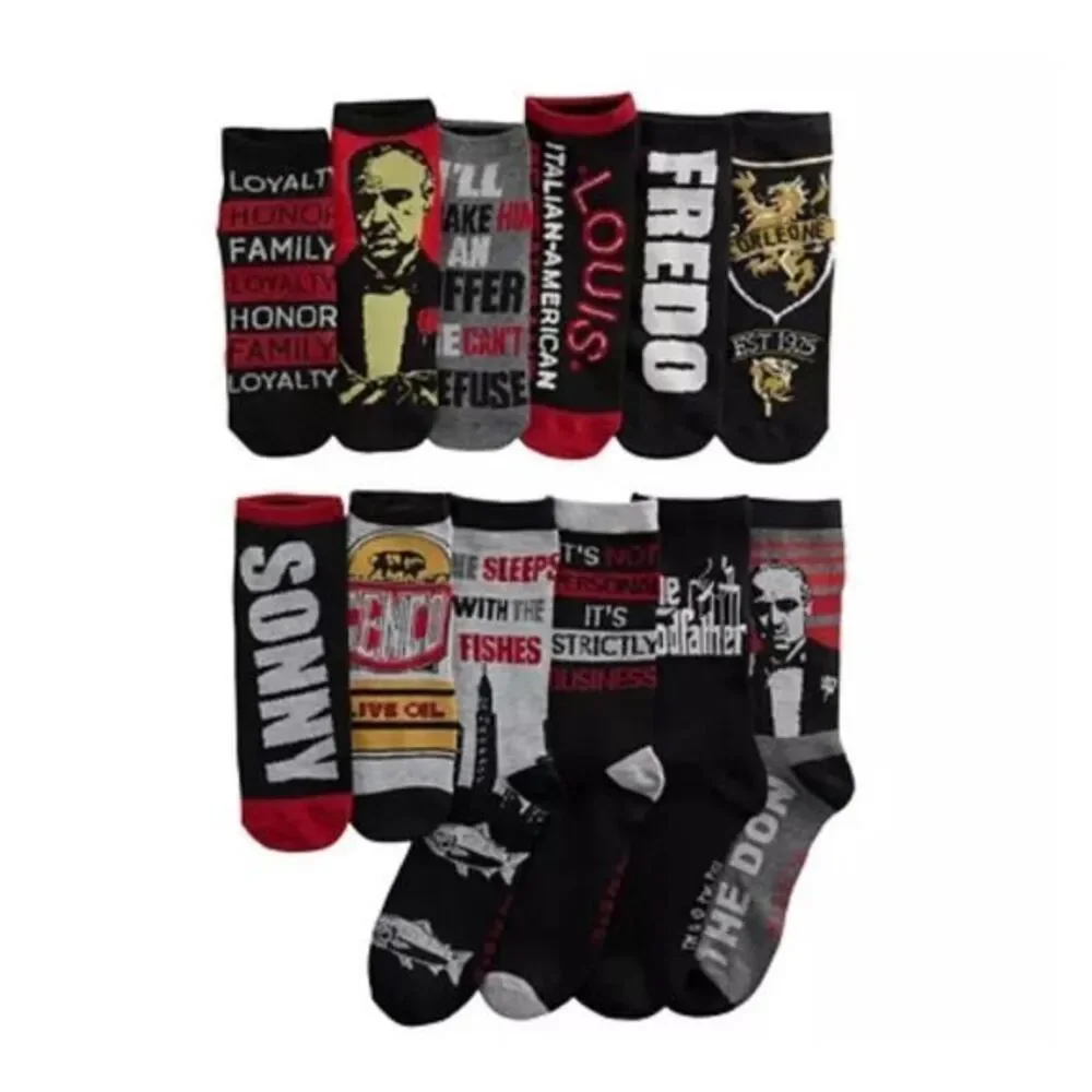 Brand New Men’s 12‎ Days of Socks The Godfather Crew Socks Size 6-12